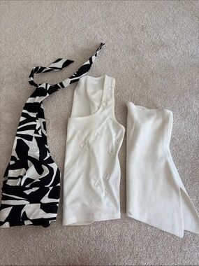 3/30$ Zara Halter Crop Top, strapless tube top and beaded diamond tank